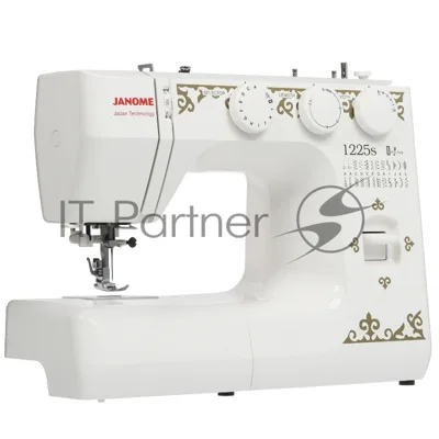 Швейная машина Janome 1225s белый, электромеханическая, вертикальный качающийся, 25 операций, петля-автомат