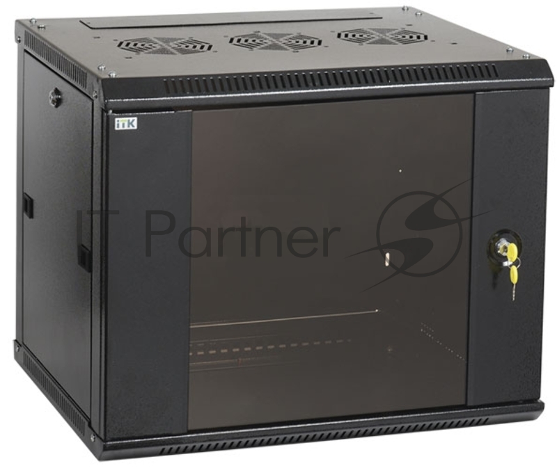 Шкаф ITK LINEA W 9U 600x450 мм дверь стекло, RAL9005