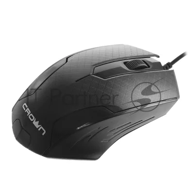 Мышь проводная Crown CMM-100 черный, 1000 dpi, USB, кнопки - 3
