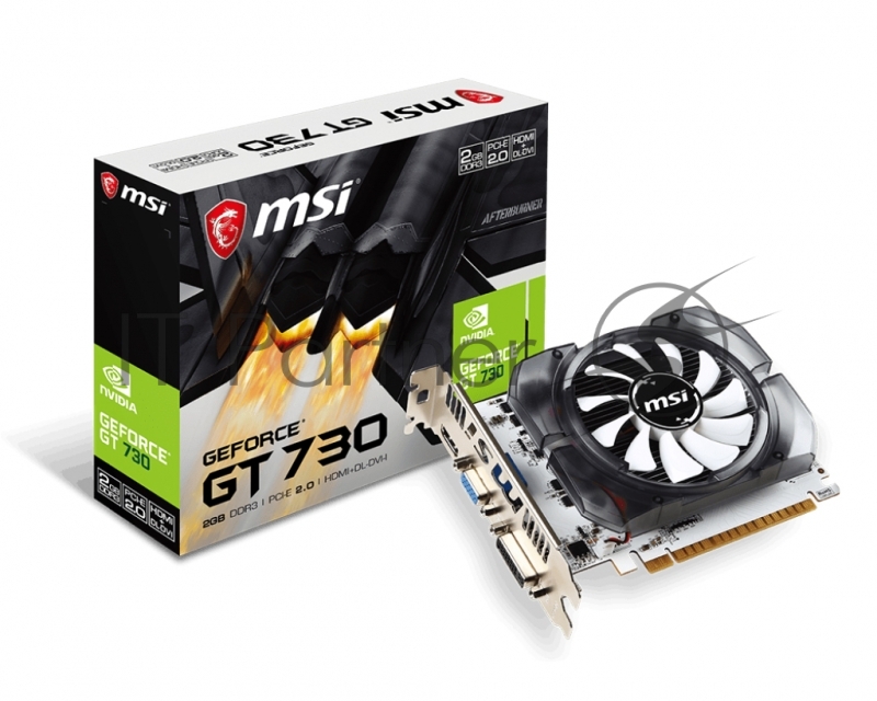 Видеокарта MSI GeForce GT 730, 2 GB DDR3, 128 bit, DVI-I, HDMI, VGA, GPU 700 MHz