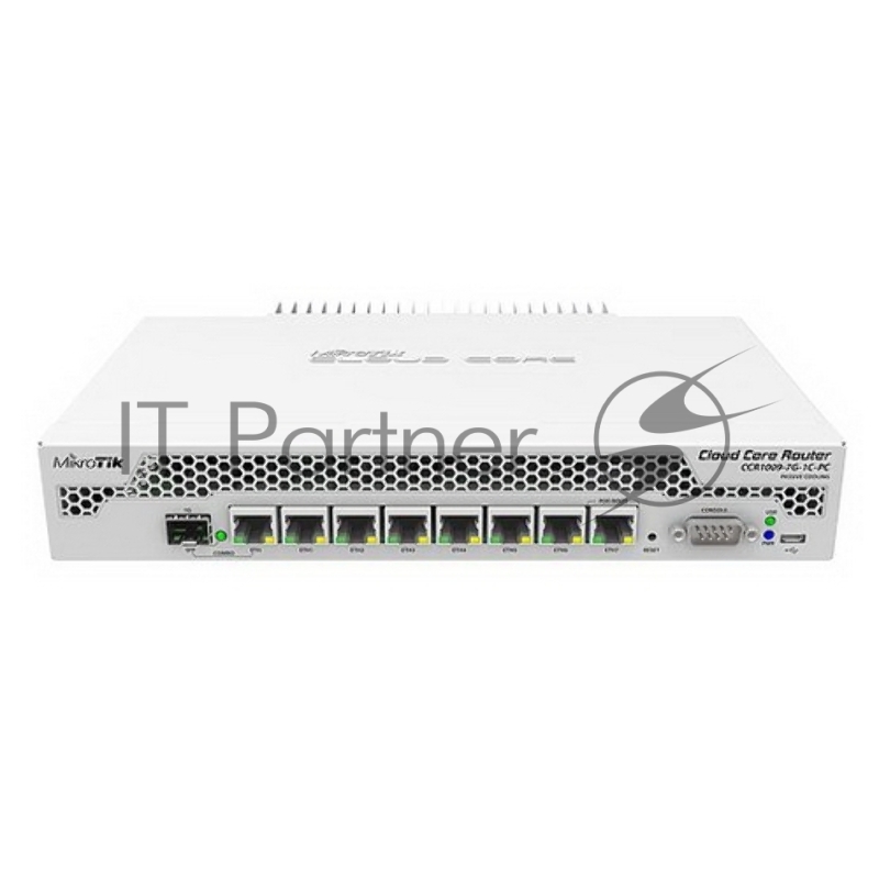 Маршрутизатор Mikrotik CCR1009-7G-1C-PC, 7×1 Гбит/с + 1×1 Гбит/с Combo (SFP/RJ-45), управляемый