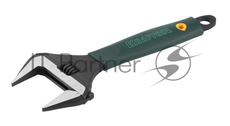 Ключ разводной KRAFTOOLCr-V,фосфатир,эргоном рукоятка из эластомера,увелич зев,угол наклона губок 15град,250мм/10",50мм