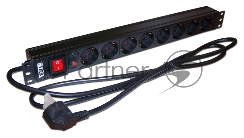 Блок распределения питания Lanmaster TWT-PDU19-16A8P-3.0 гор.размещ. 8xSchuko базовые 16A C14 3м