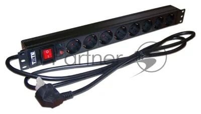 Блок распределения питания Lanmaster TWT-PDU19-16A8P-3.0 гор.размещ. 8xSchuko базовые 16A C14 3м