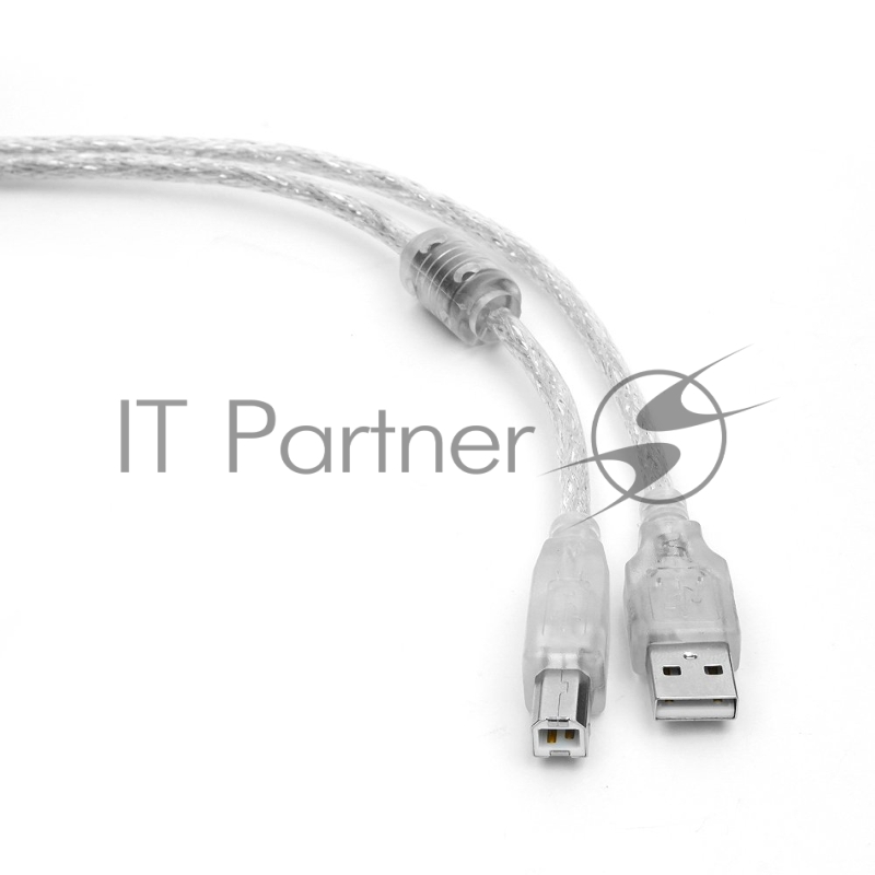 Кабель USB2.0 Pro Cablexpert CCF-USB2-AMBM-TR-10, AM/BM, 3м, экран, феррит.кольца, прозрачный, пакет