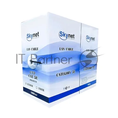 Кабель SkyNet Light FTP indoor 2x2x0,46, медный, FLUKE TEST, кат.5e, однож., 305 м, box, серый