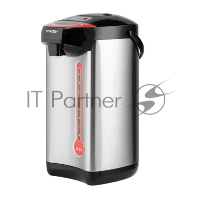 Термопот Centek CT-0082 черный, 5л, 750 Вт, 3 способа подачи воды, корпус из нержавеющей стали