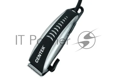 Машинка для стрижки Centek CT-2123 (черный/серебро) 10Вт, стальные лезвия, прорезиненный корпус