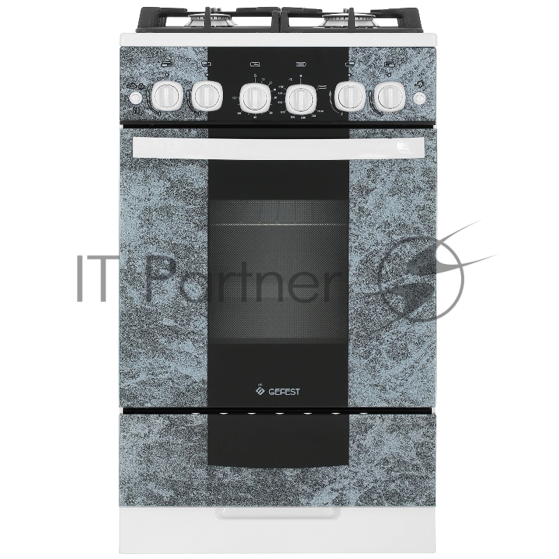 Плита газовая Gefest 5500-02 0113 мрамор, конфорок 4 шт, духовка 52 л, 50 см x 85 см x 58.5 см