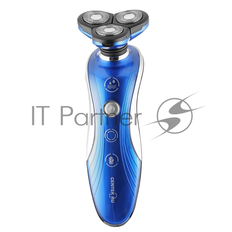 Электробритва Centek CT-2170 (синий) ротор 3D, влажное бритье, 3 плав.головки, 2-ные лезвия, до 50 мин раб