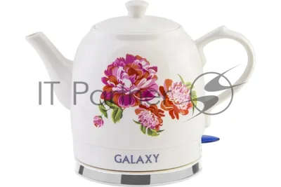 Чайник электрический Galaxy Line GL 0503 белый, керамический корпус, 1400 Вт, 1,4 л, индикатор работы, указатель максимального уровня воды