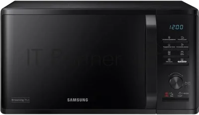 Микроволновая печь Samsung MG23K3515AK/BW черный, 23 л, 800 Вт, переключатели - кнопки, поворотный механизм