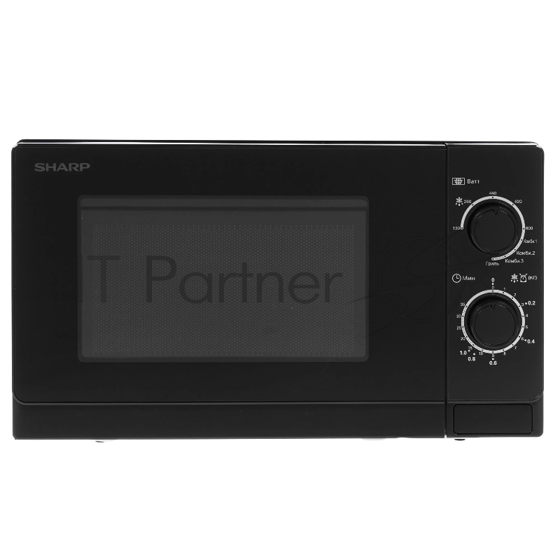 Микроволновая печь Sharp R-6000RK черный, 20 л, 800 Вт, переключатели - поворотный механизм