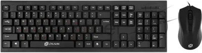 Комплект клавиатура+мышь Oklick 620M проводной, USB, 1200 DPI, чёрный
