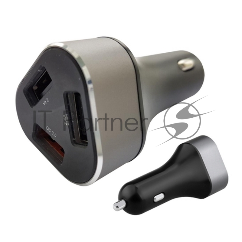Автомобильное зарядное устройство ACD черный 23Вт, 3xUSB 1QC+2Smart, 3.6~12В, 3А RTL