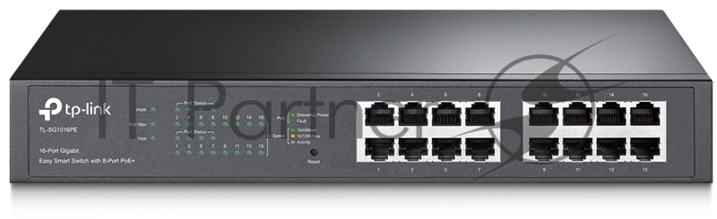 Коммутатор TP-Link SMB TL-SG1016PE Easy Smart гигабитный 16-портовый коммутатор с 8 портами PoE+