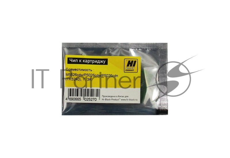Чип Hi-Black к картриджу Kyocera ECOSYS M5526cdw/P5026cdw/P5026cdn (TK-5240), Y, 3K