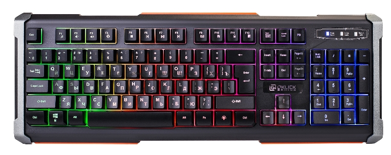 Клавиатура Oklick 717G Black Death проводная, USB Type-A, чёрный/серый