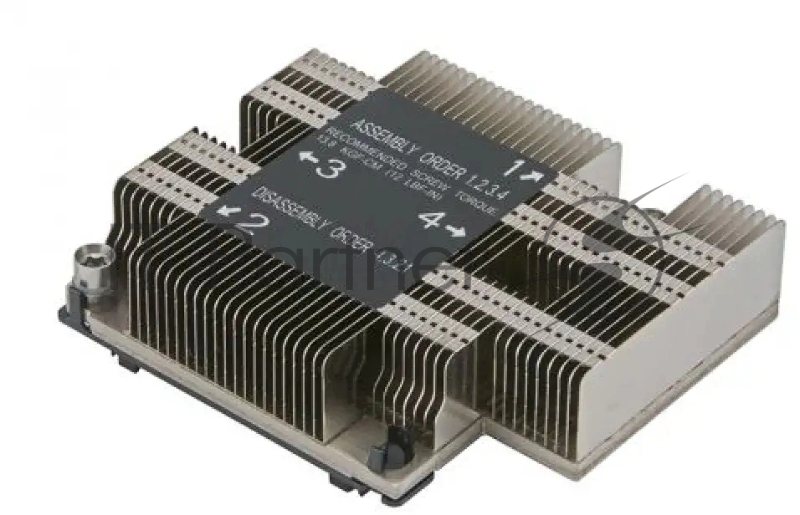 Радиатор для серверного процессора Supermicro SNK-P0067PD, алюминий, 140 Вт, LGA 3647, Square ILM, высота 1U