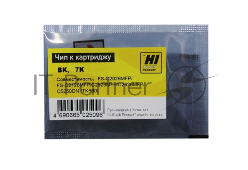 Чип Hi-Black к картриджу Kyocera Mita FS-C2026/C2126MFP/C5250DNBK, TK-590, 7К