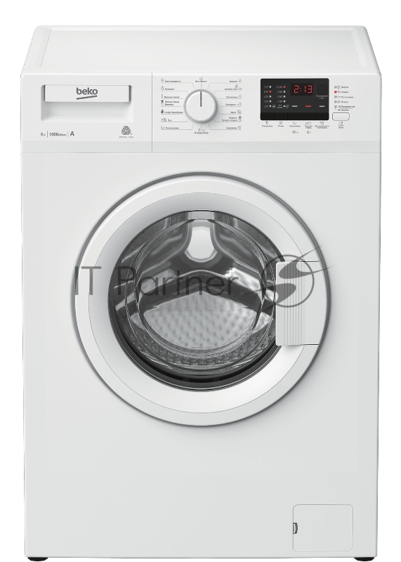 Стиральная машина Beko WRE55P2BWW белый, загрузка фронтальная 5 кг, 1000 об/мин, класс A