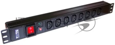 Блок розеток 19" 8 шт. C13, 10A 250V, без шнура питания