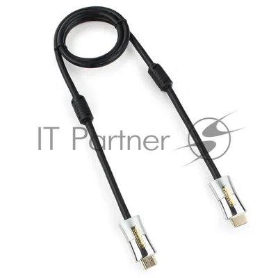 Кабель Cablexpert HDMI, серия Platinum, 1 м, v2.0, M/M, позол.разъемы, металлический корпус, ферритовые кольца, блистер