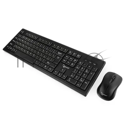 Комплект клавиатура+мышь Gembird KBS-8002 беспроводной, USB, 1000 DPI, чёрный