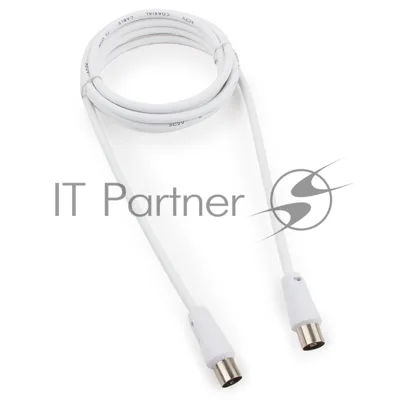 Кабель телевизионный Cablexpert CCV-515-W, Coaxial M/F, белый, 1.8м