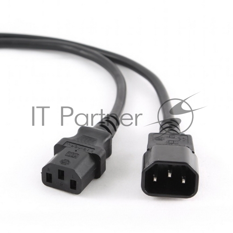 Кабель питания сист.блок-монитор Cablexpert PC-189, 1.8м, C13-C14, 6А, черный, с заземлением