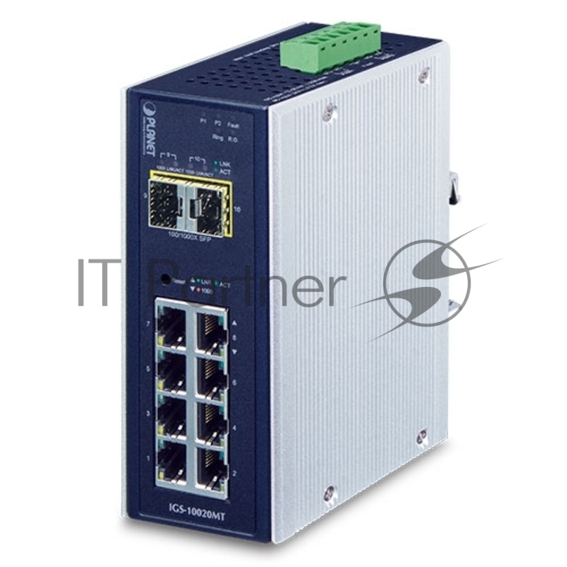 Коммутатор PLANET IGS-10020MT, 8×1 Гбит/с + 2×2.5 Гбит/с SFP, управляемый