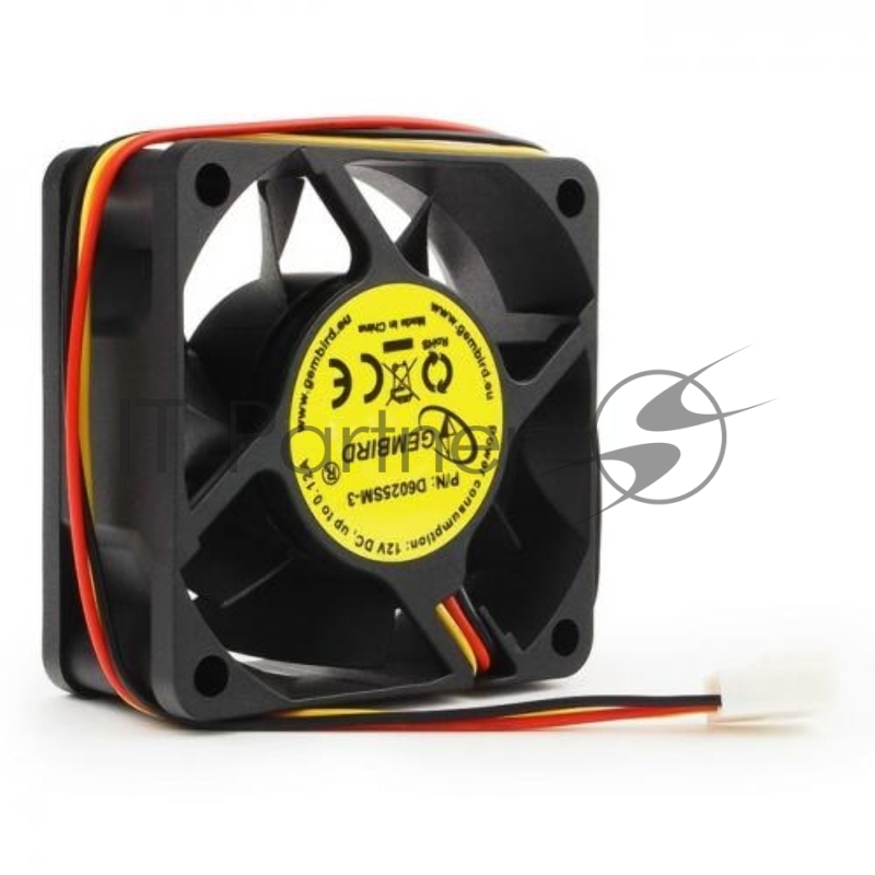Вентилятор для корпуса Gembird D6025SM-3 черный, 60 мм, 4000 об/мин, 25 дБ, 3 pin