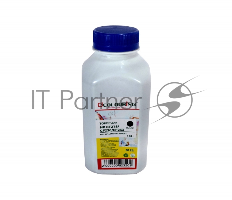 Тонер Colouring CF217/CF218/CF230/CF233 для принтеров HP LJ Pro M102/M130/M104/M106/M203 140 гр (S122) Фас РФ (СПБ)
