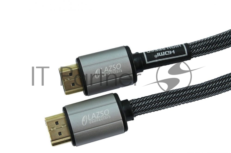 Кабель видео LAZSO WH-111-B HDMI (m)/HDMI (m) 1м. позолоченные контакты черный