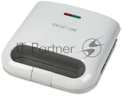 Сэндвич-тостер Galaxy Line GL 2962, белый, с несъемными пластинами, 800 Вт, индикаторы нагрева и сети, антипригарное покрытие рабочей поверхности, теплоизолированный корпус, прорезиненные ножки, препятствующие скольжению