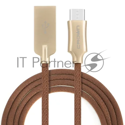 Кабель Crown USB - USB Type-C CMCU-3132C brown