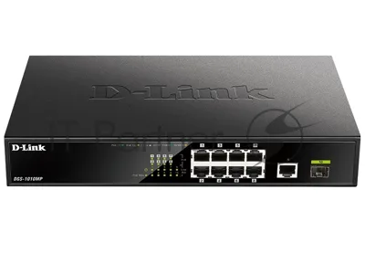 Коммутатор D-Link DGS-1010MP/A1A, 9×1 Гбит/с + 1×1 Гбит/с SFP, неуправляемый