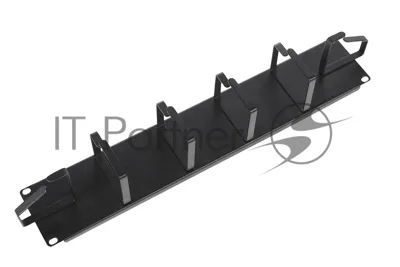 Органайзер кабельный горизонтальный 19" 2U, 6 колец, черный