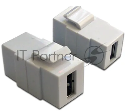 Модуль Keystone, USB 2.0, тип A, мама-мама, 180 градусов, белый