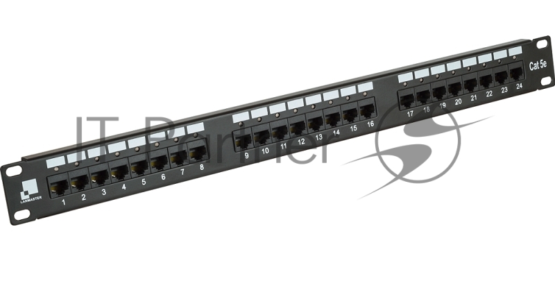 Патч-панель LANMASTER 24 порта с индикаторами, UTP, кат.5E, 1U
