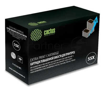 Картридж лазерный Cactus CS-CE255X-MPS черный (15000 стр.) для HP LaserJet M521 Pro 500 MFP, M521dn Pro MFP, M521dw Pro MFP, M525, M525c MFP, M525f, P3010, P3015, P3015d, P3015dn, P3015x