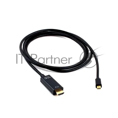 Кабель Cablexpert mDP-HDMI, 20M/19M, 1.8м, черный, позол.разъемы, пакет (CC-mDP-HDMI-6)