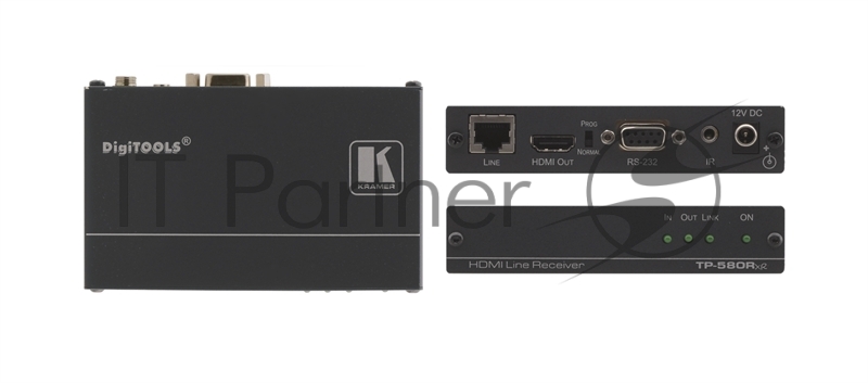 Приемник Kramer Electronics TP-580RXR сигнала HDMI, RS-232 и ИК из кабеля витой пары (TP), до 180 м