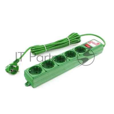 Фильтр-удл. Power Cube PC 3м 5р, зел. 10А/2,2кВт