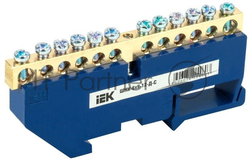 Шина IEK YNN10-69-12D-K07 N "ноль" на DIN-изол ШНИ-6х9-12-Д-С IEK