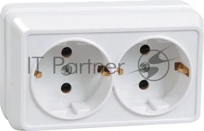 Розетка IEK ERO21-K33-16-DC РС22-3-ОКм 2местн. с з/к 16А откр.уст. ОКТАВА (кремовый)