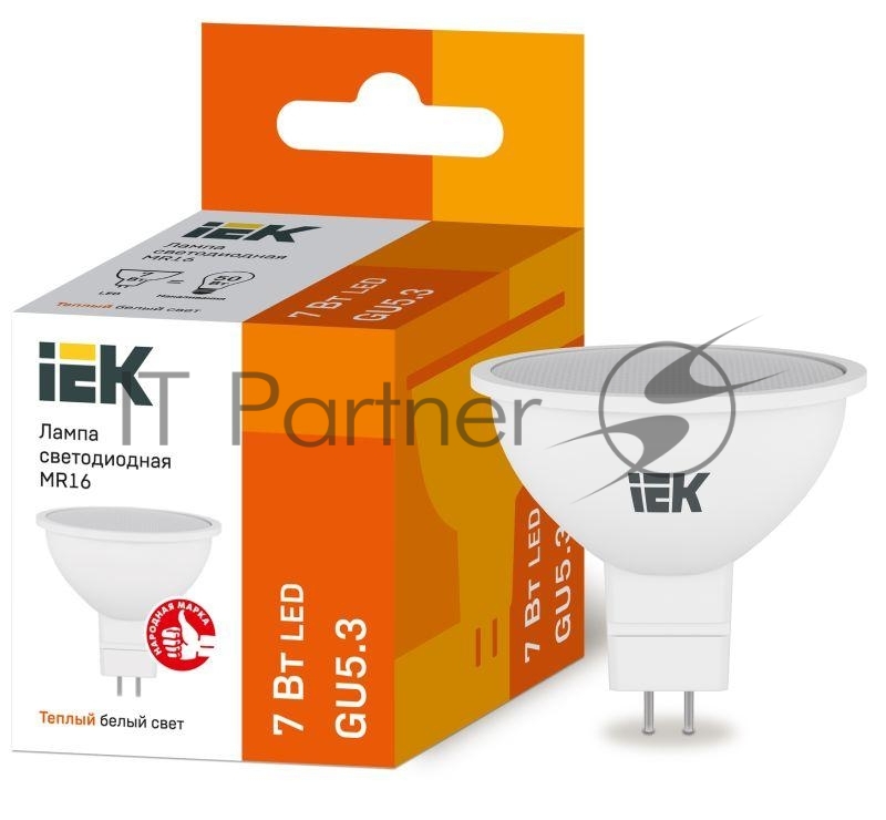 Лампа cветодиодная IEK LLE-MR16-7-230-30-GU5 ECO MR16 софит 7Вт 230В 3000К GU5.3