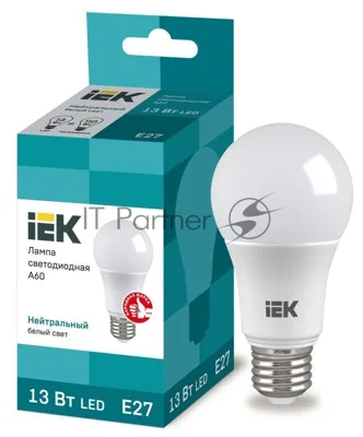 Лампа cветодиодная IEK LLE-A60-13-230-40-E27 ECO A60 шар 13Вт 230В 4000К E27
