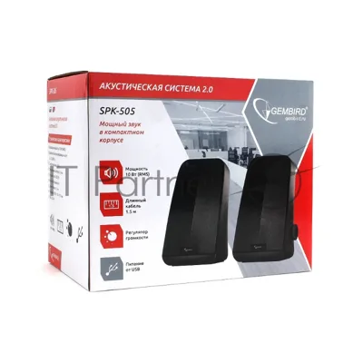 Акустическая система Gembird SPK-505, черный, 10 Вт, рег. громкости, USB-питание