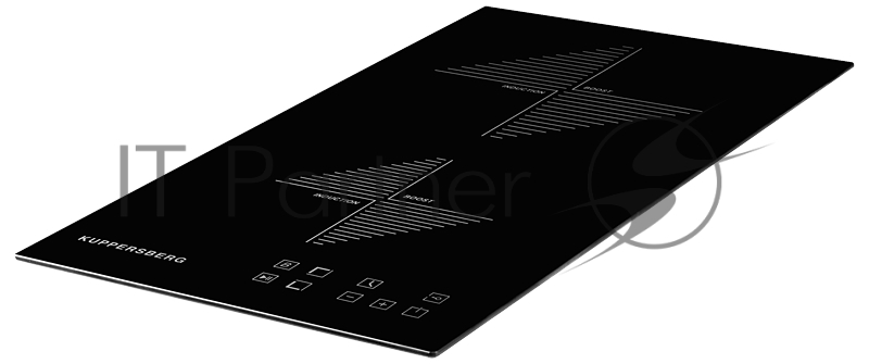 Индукционная варочная панель Kuppersberg ICO 302/домино, ширина 30 см, 2 зоны индукционного нагрева, сенсорное управление, 3 цифровых дисплея, 9 уровней мощности, таймер, автоотключение, защита от перелива, защита от детей, индикаторы остаточного тепла, Stop & Go, черный/прямой край